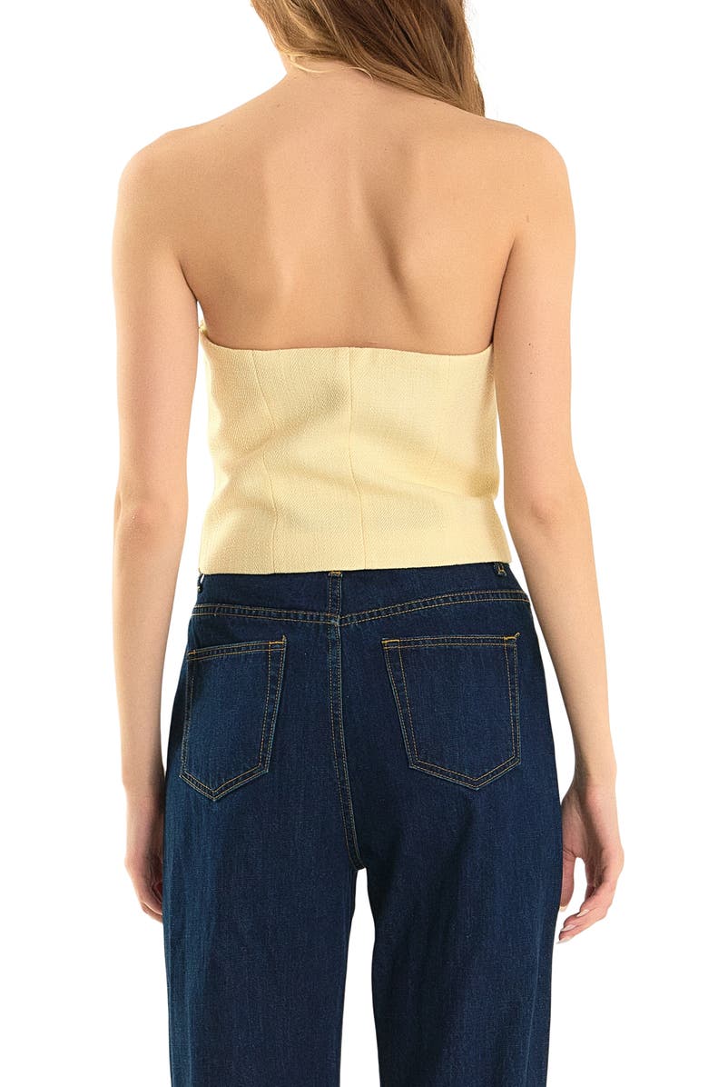 Endless Rose Strapless Tweed Corset Top, Alternate, color, Butter