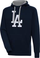 ANTIGUA Men's Antigua  Navy Los Angeles Dodgers Victory Chenille Pullover Hoodie