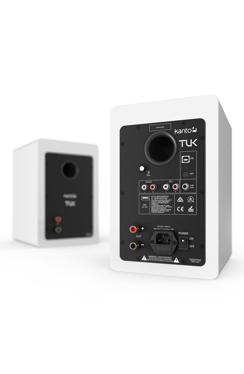 Kanto TUK Premium Powered Bookshelf Speakers with Bluetooth - Pair, Alternate, color, White