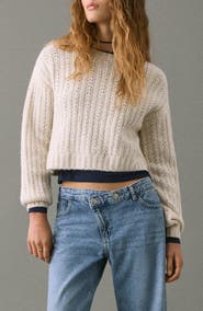 MANGO TEEN Chunky Crop Sweater