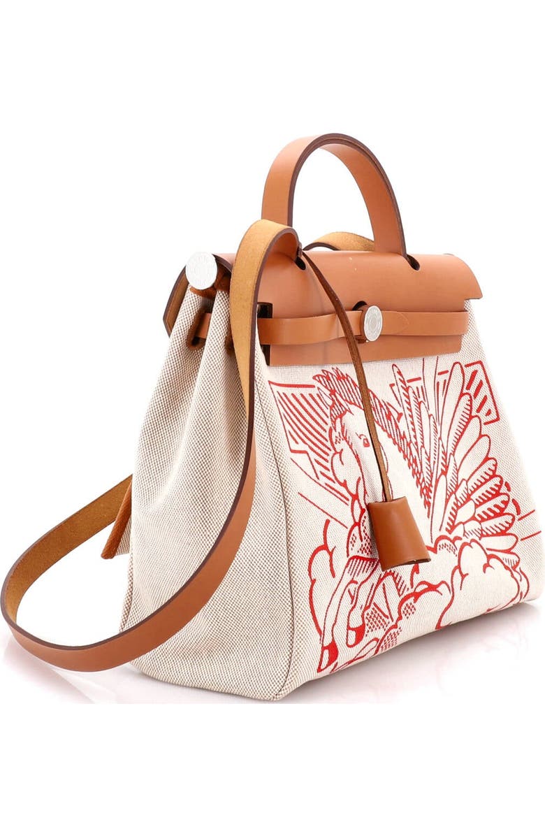 Pre-Owned Hermes Herbag Zip Pegase Pop Toile and Leather 31, Alternate, color, Ecru