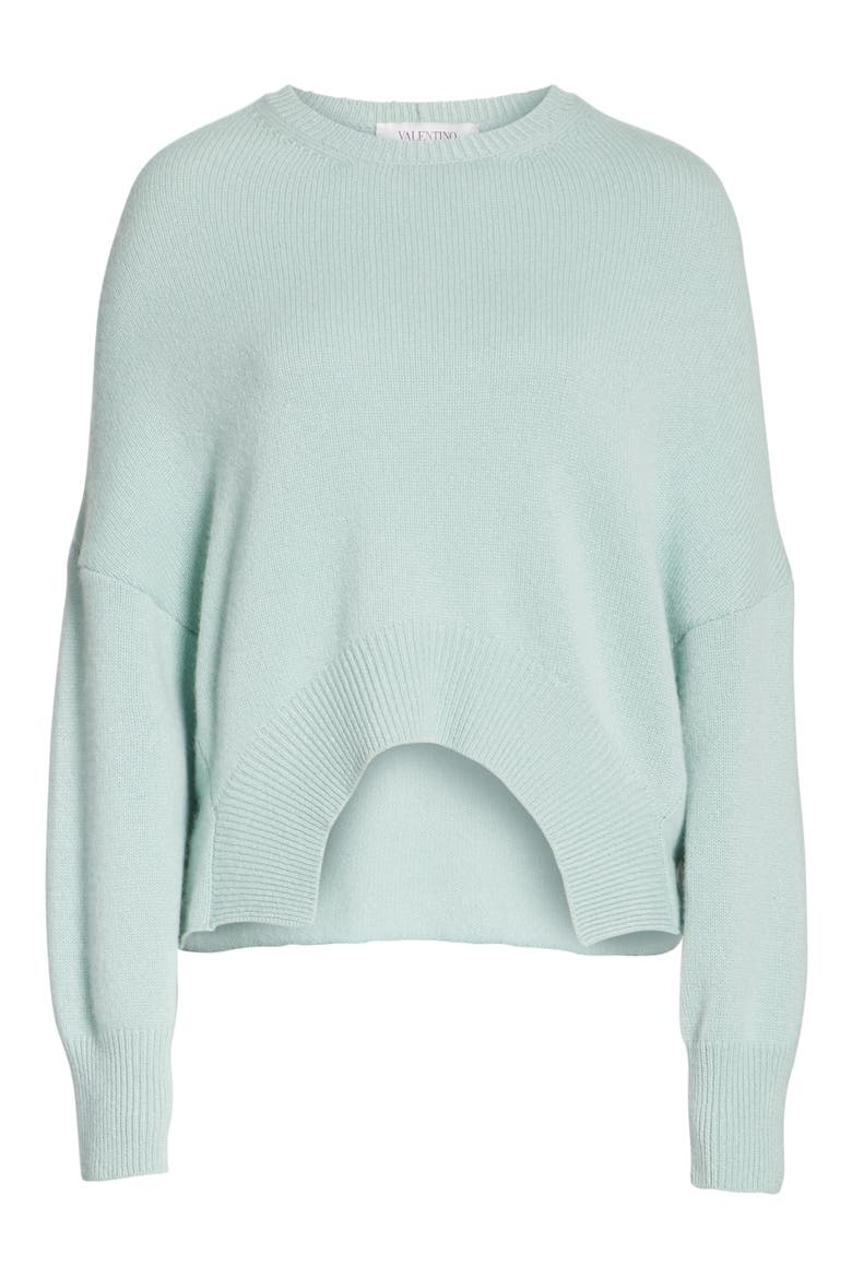 Curve Hem Crop Cashmere Sweater, Alternate, color, CAMILIAN