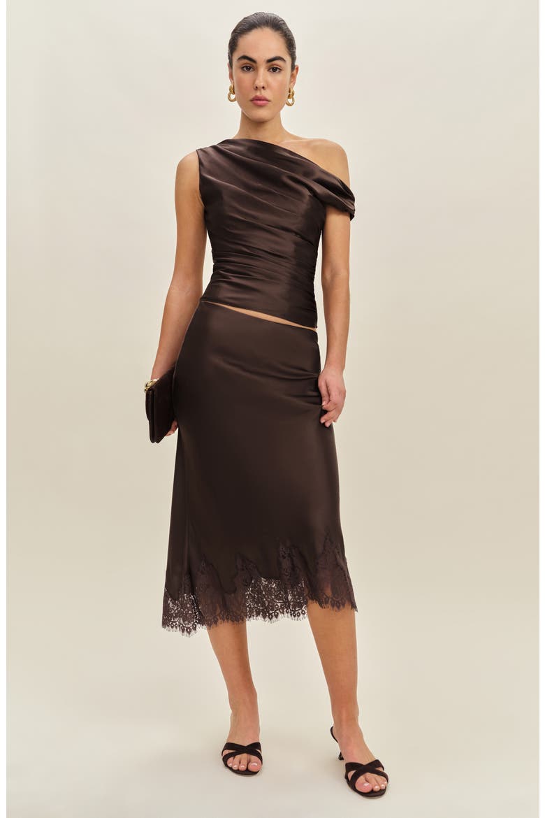 One-Shoulder Silk Top, Alternate, color, BLACK BEAN