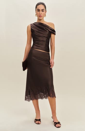 One-Shoulder Silk Top