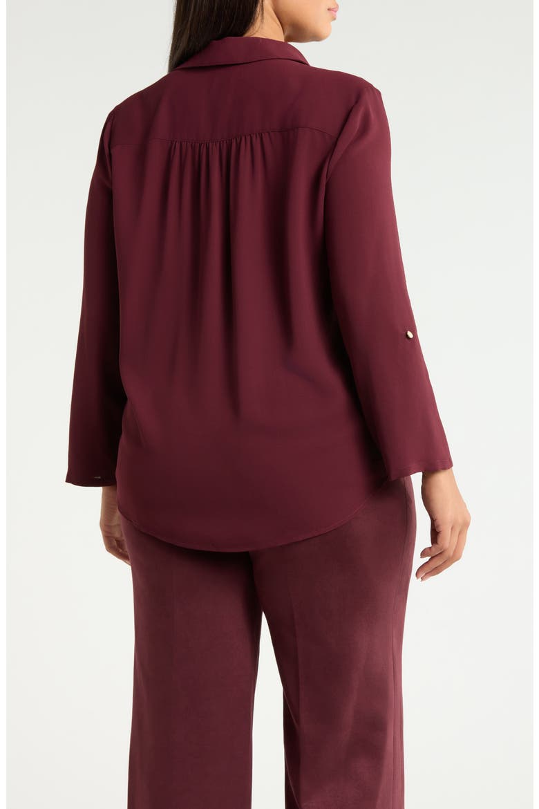 V-Neck Point Collar Shirt, Alternate, color, BAROLO