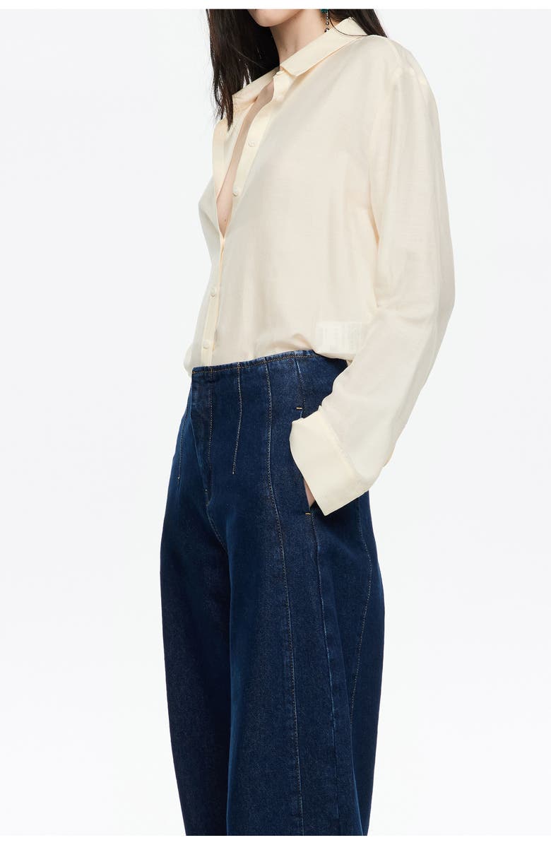 Bimba y Lola Cotton/Silk Shirt, Alternate, color, Vanilla