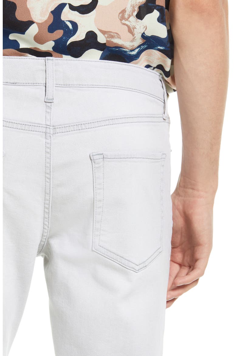 Knee Rip Stretch Skinny Jeans, Alternate, color, LIGHT GREY