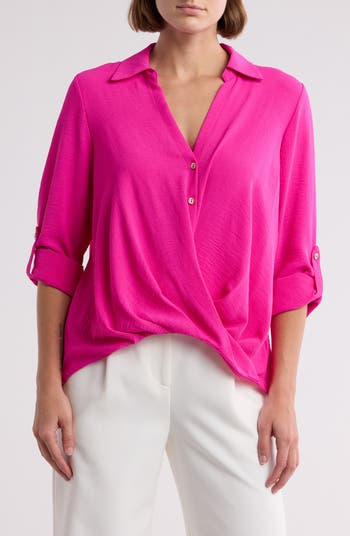 CHENAULT Surplice Long Sleeve Wrap Top | Nordstromrack
