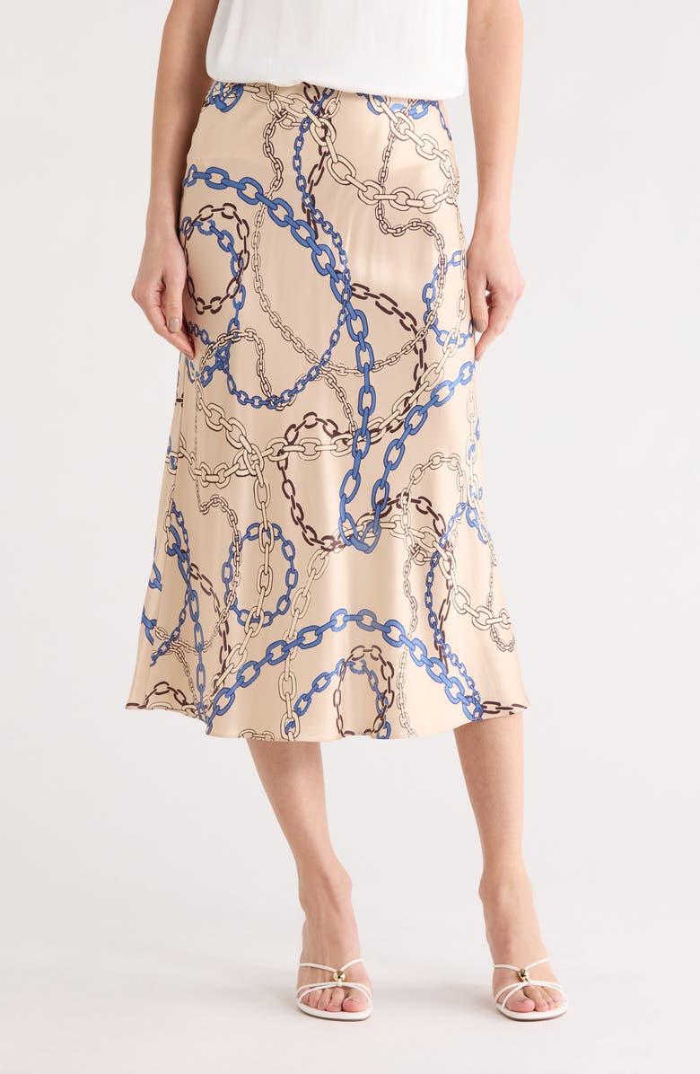 Rails Anya Print Satin Midi Skirt, Main, color, Chain Links