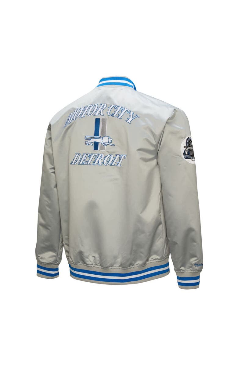 Mitchell & Ness Men's Mitchell & Ness Gray Detroit Lions Double Down Satin Full-Snap Jacket, Alternate, color, Gray