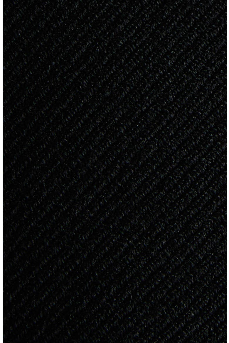 V-Detail Belted Virgin Wool & Silk Drill Coat, Alternate, color, BLACK
