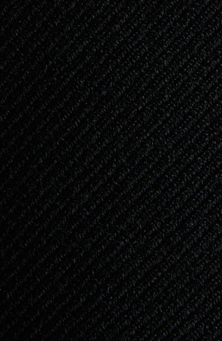 Valentino Garavani V-Detail Belted Virgin Wool & Silk Drill Coat, Alternate, color, Black