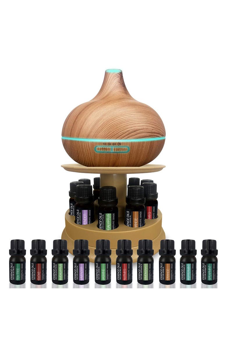 PURE DAILY CARE 300ml Ultrasonic Diffuser & 10 Pure Essential Oils, Main, color, 