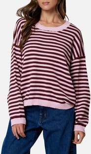 Blu Pepper Stripe Cotton Blend Sweater