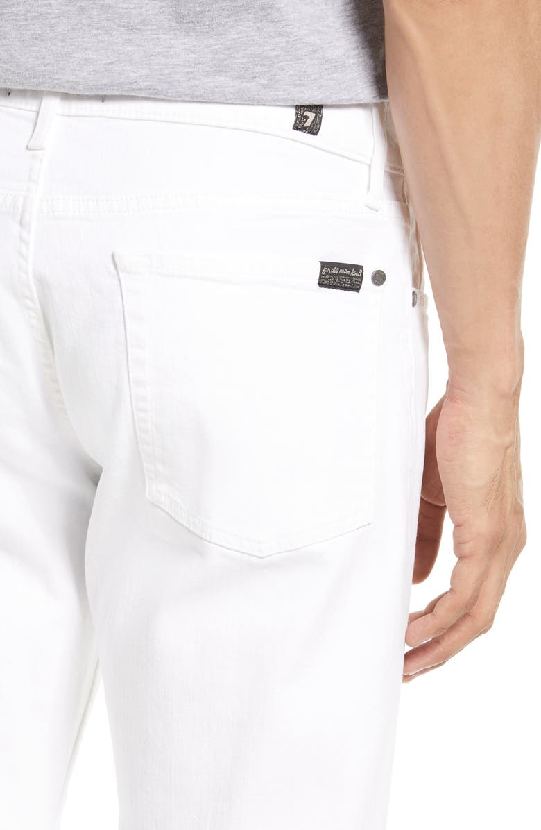 7 For All Mankind Men's Slimmy Slim Fit Stretch Jeans, Alternate, color, White