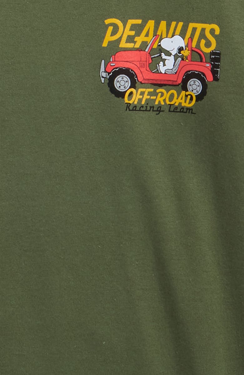 The Forecast Agency Peanuts<sup>®</sup> Off Road Cotton Graphic T-Shirt, Alternate, color, Army