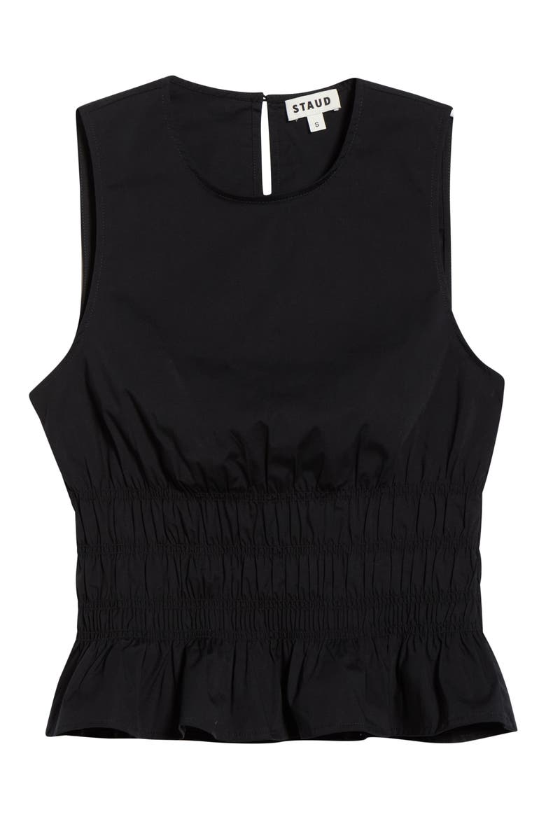 Culver Smocked Sleeveless Top, Alternate, color, BLACK