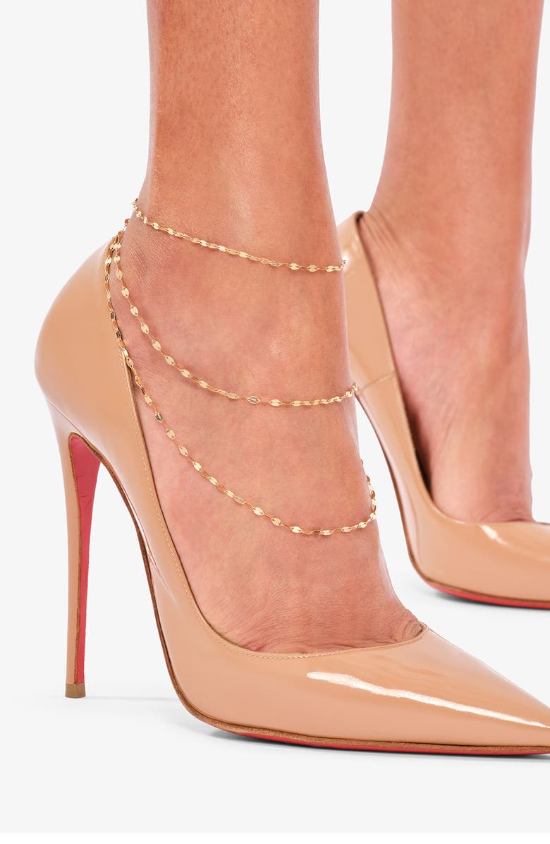 LANA 14K Gold Mega Blake Stiletto Anklet, Alternate, color, Yellow Gold