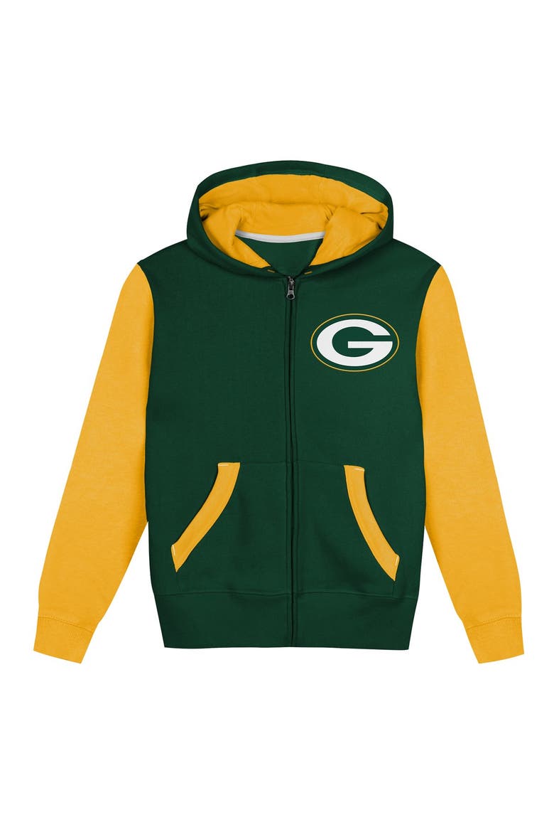 Toddler Outerstuff  Green/Gold Green Bay Packers Stadium Colorblock Full-Zip Hoodie, Alternate, color, Green