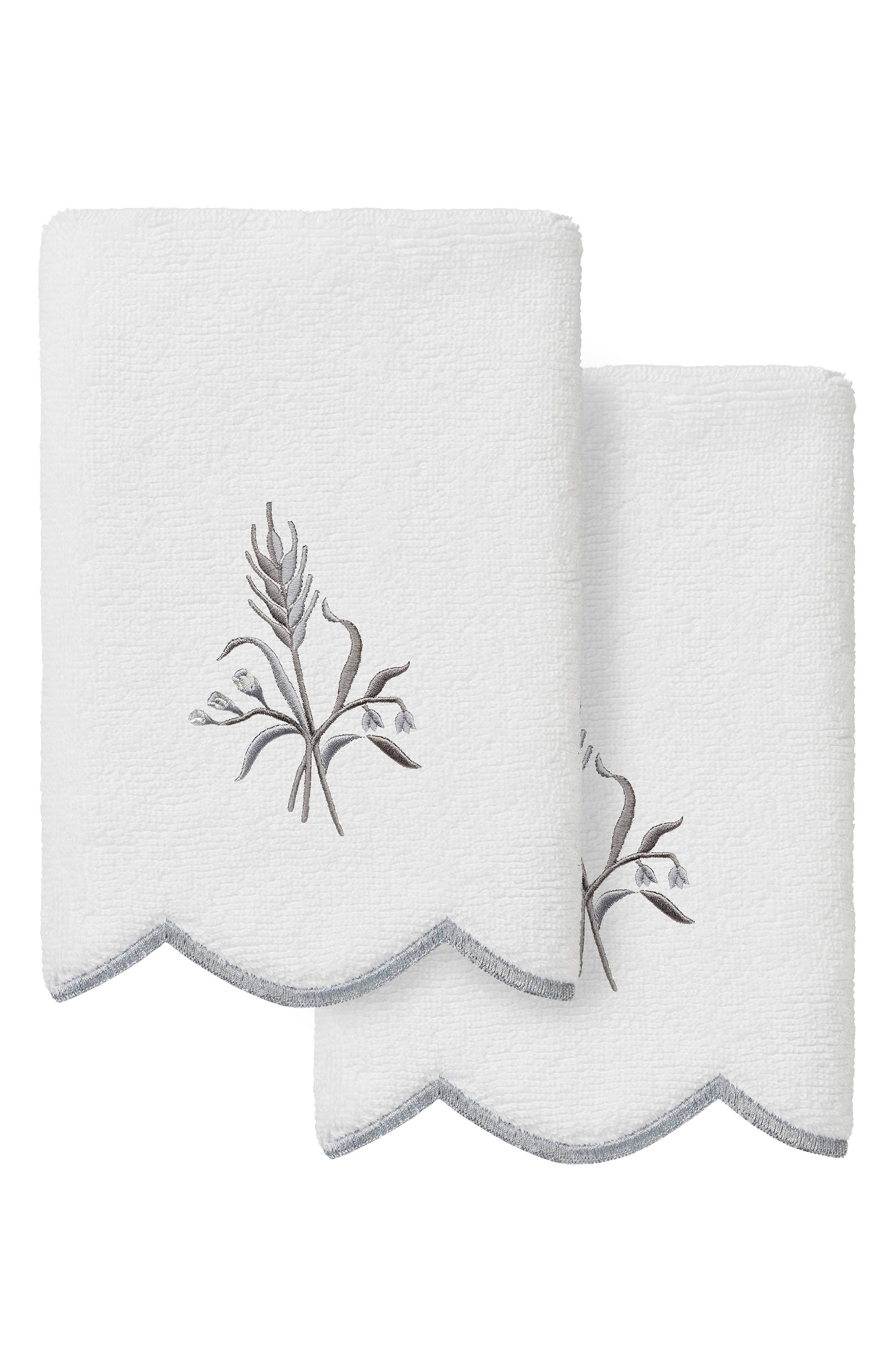 2-Piece Whitney Embroidered Turkish Cotton Fingertip Towel Set