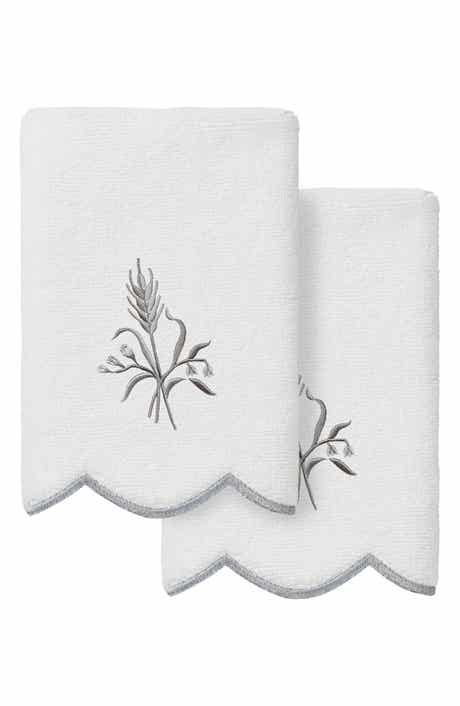 2-Piece Whitney Embroidered Turkish Cotton Fingertip Towel Set