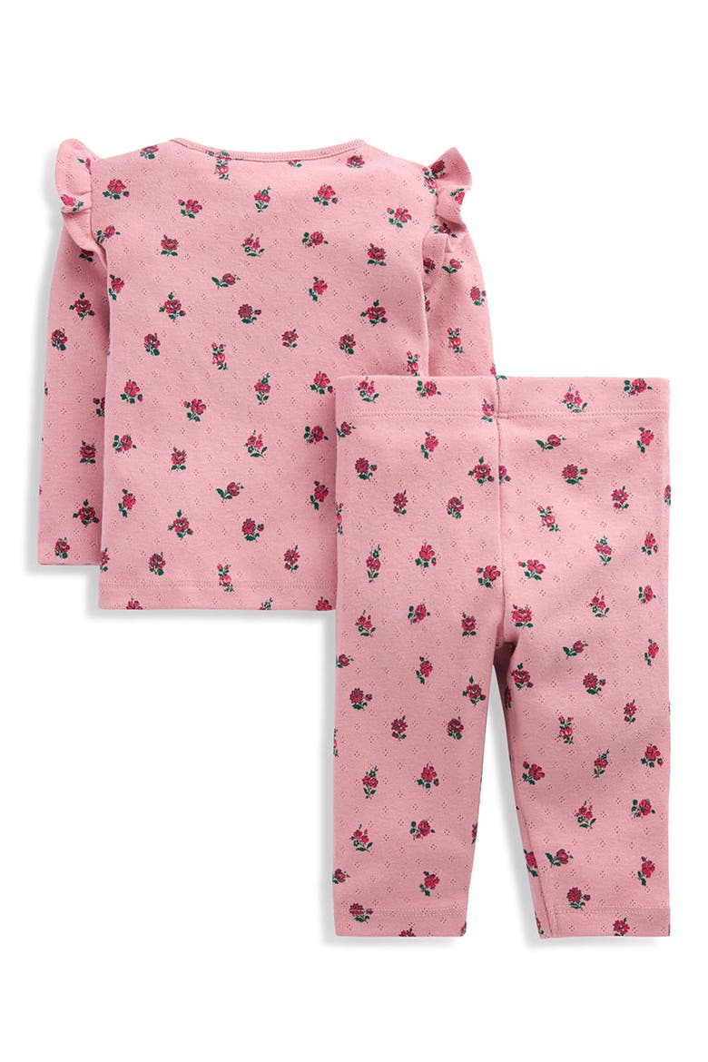 Kids' Printed Pointelle Top & Leggings Set, Alternate, color, PINK SPACED FLORAL