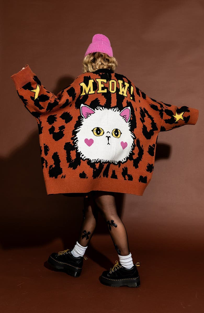 Dressed in Lala Leopard Oversize Cardigan, Alternate, color, Leopard