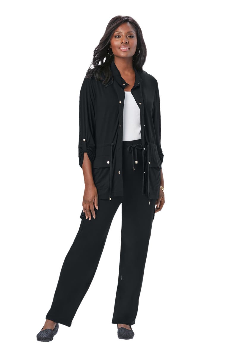 Jessica London 2-Piece Stretch Knit Cargo Set, Alternate, color, 