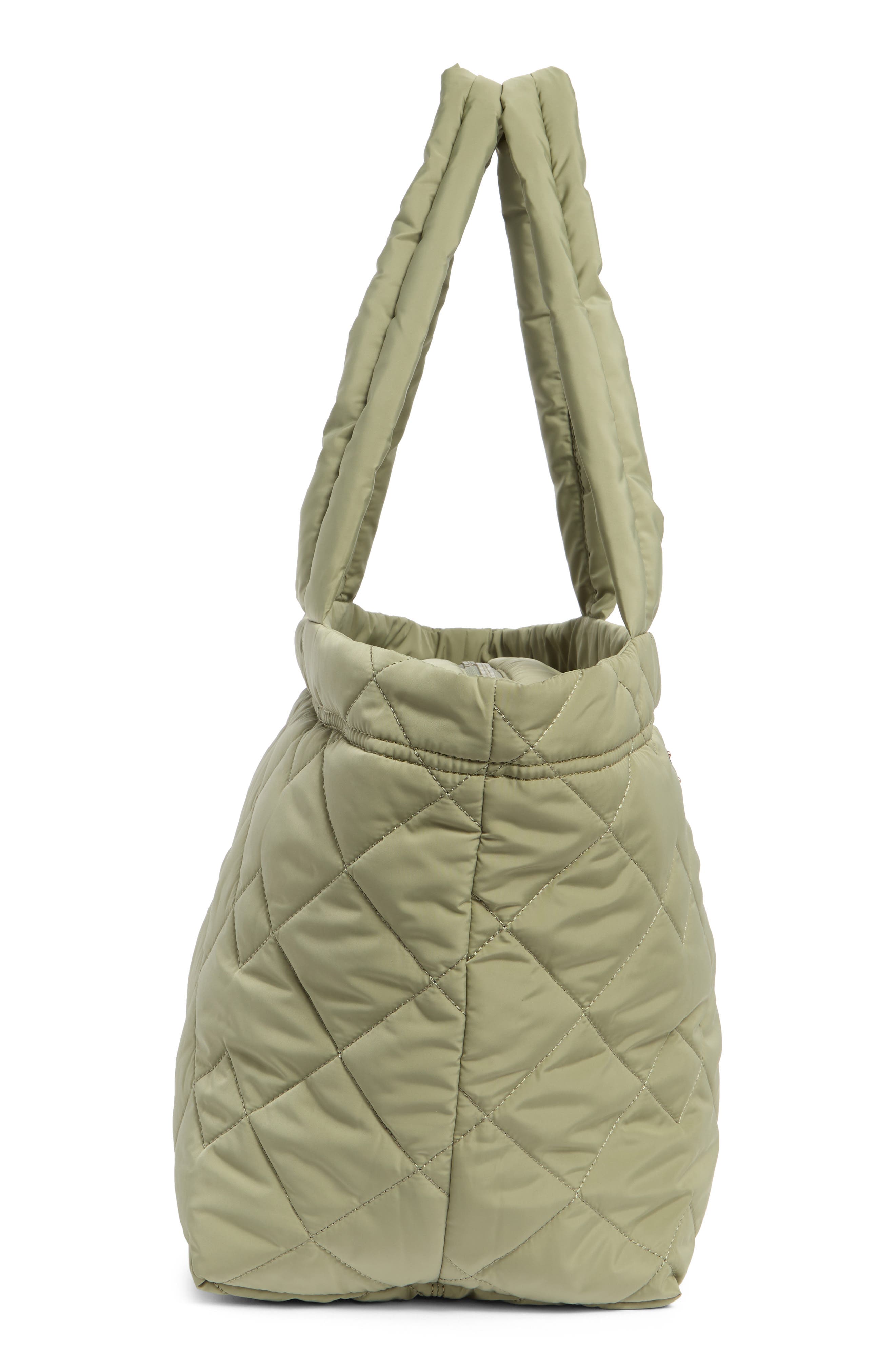 Medium Quilted Nylon Tote, Alternate, color, REED