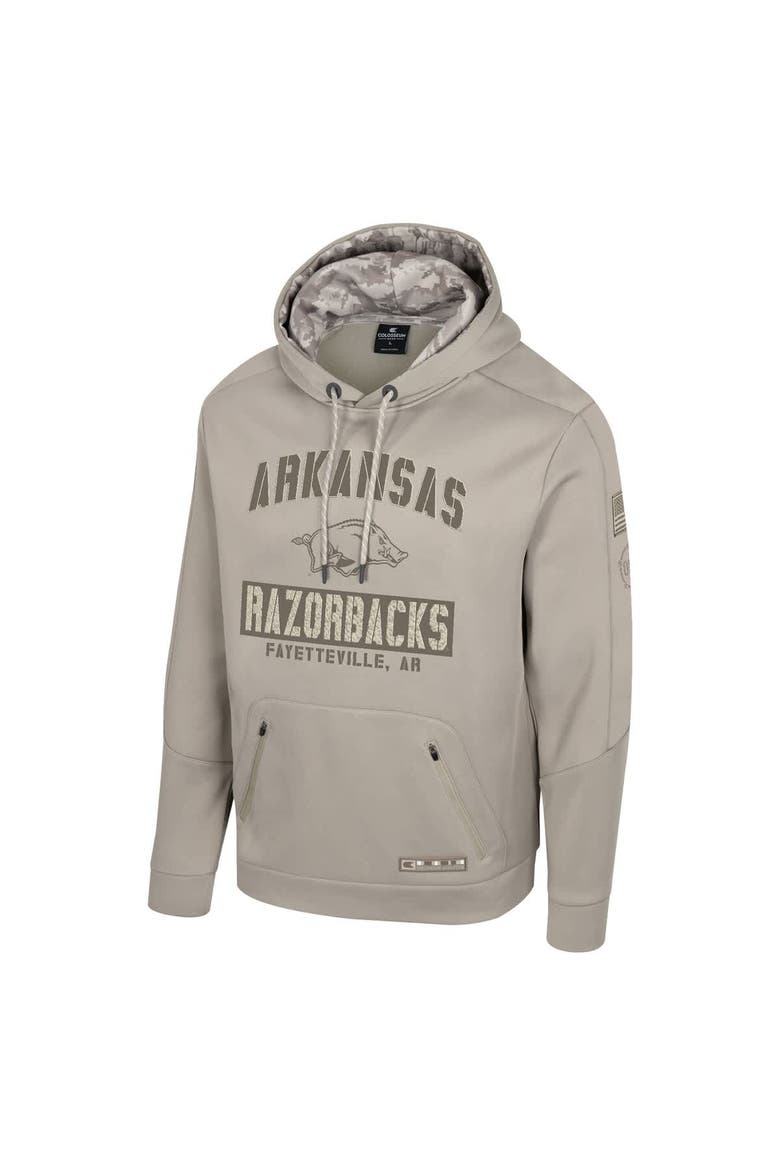 Men's Colosseum Oatmeal Arkansas Razorbacks Big & Tall Operation Hat Trick Battalion Hoodie Sweatshirt, Alternate, color, Oatmeal