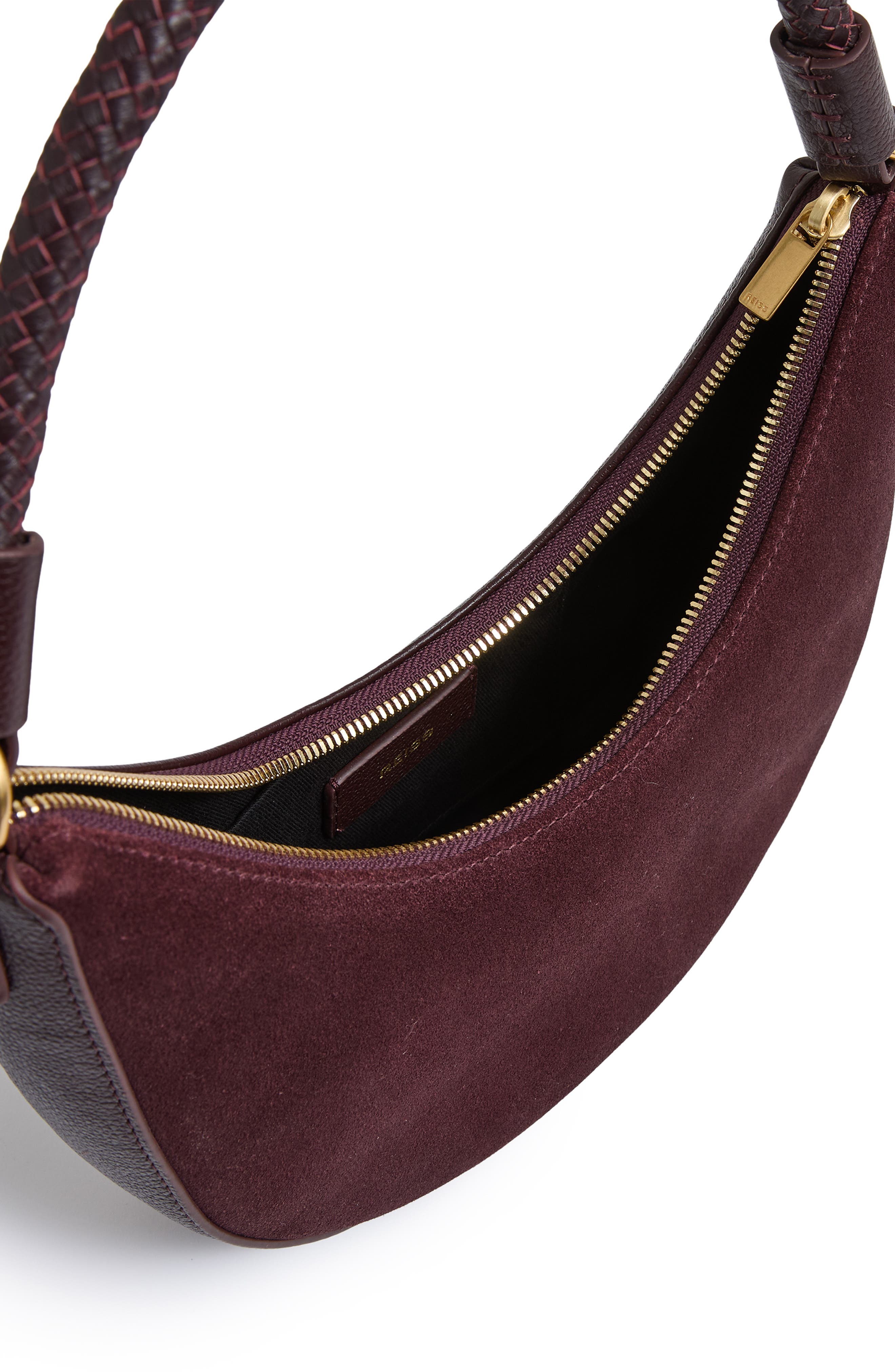 Reiss Wallace Suede 
Leather Shoulder Bag, Alternate, color, 