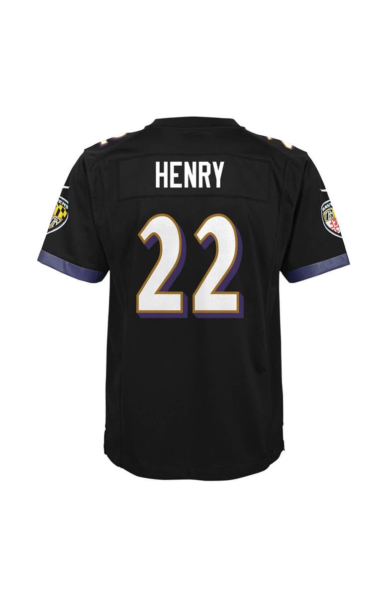 Nike Youth Nike Derrick Henry Black Baltimore Ravens Team Game Jersey, Alternate, color, Black