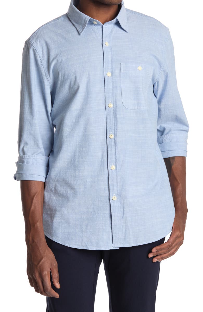 vineyard vines Slim FIt Chambray Shirt, Main, color, 