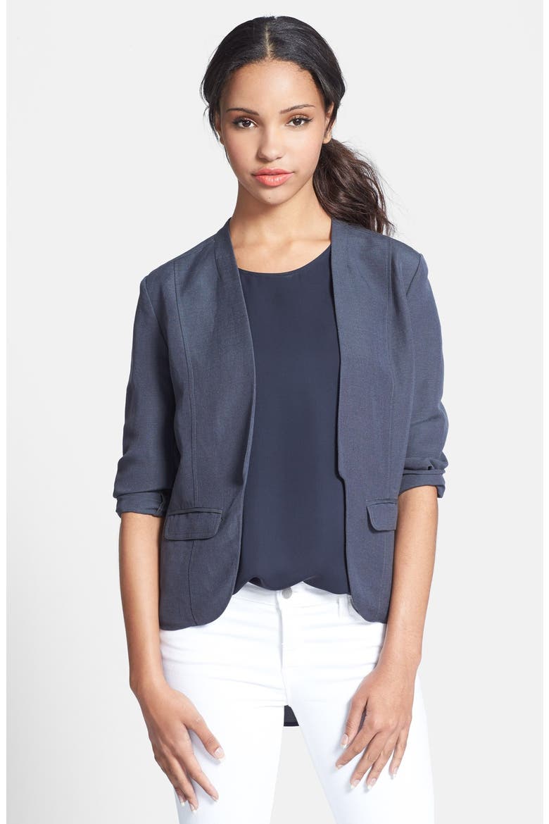 Linen Blend Jacket, Main, color, GREY CLOUDBURST