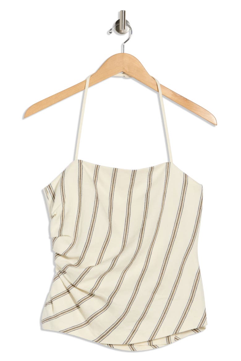 Stripe Linen Blend Halter Top, Alternate, color, CREAM STRIPE