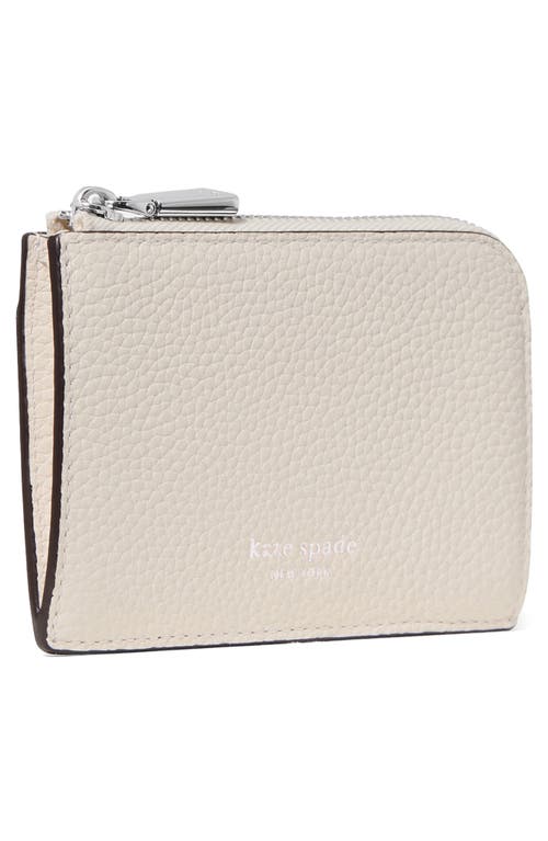 Kate Spade New York Mini Pebble Leather Zip Card Case In Neutral