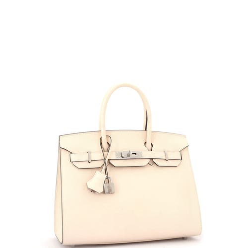 Pre-owned Hermes Hermes Birkin Sellier Bag Light Epsom With Palladium Hardware 30 In Brown