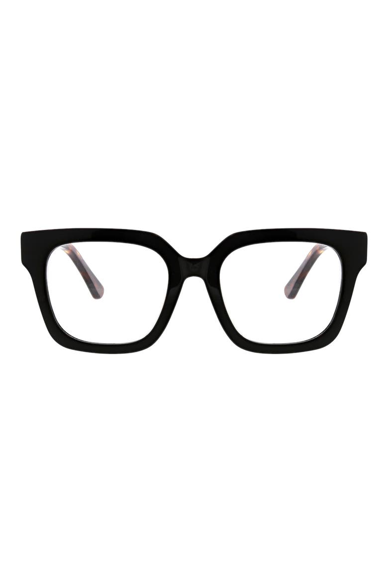 51mm Square Reading Glasses, Main, color, BLACK