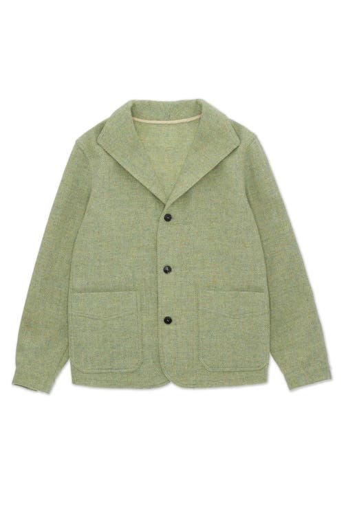 Fortela Scotland Herringbone Tweed Jacket In Green