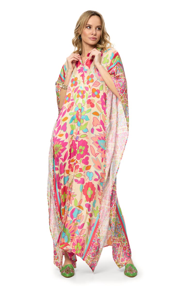 SAACHI Vibrant Floral Print Cover-Up Kaftan, Alternate, color, Multi