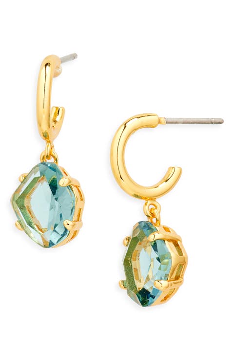 treasure trove drop huggie hoop earrings