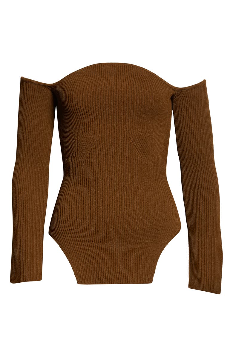 Khaite The Maria Off the Shoulder Rib Sweater, Alternate, color, 