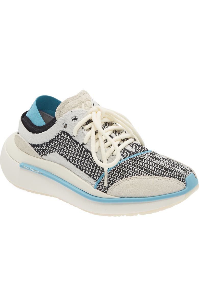Y-3 Qisan Knit Mixed Media Sneaker, Main, color,