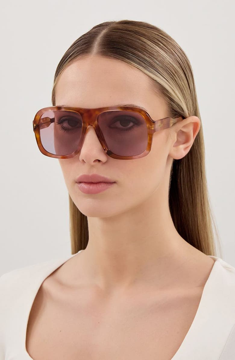 Chloé 58mm Square Sunglasses, Alternate, color, Sunrise Havana