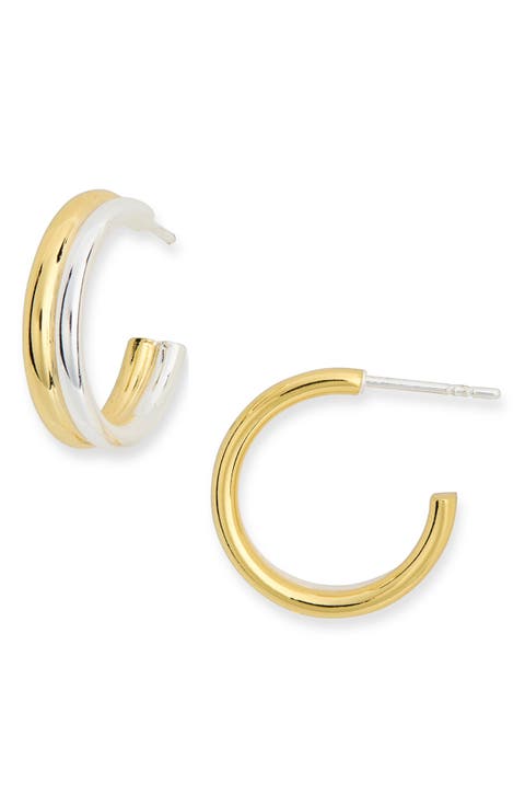Double Huggie Hoop Earrings