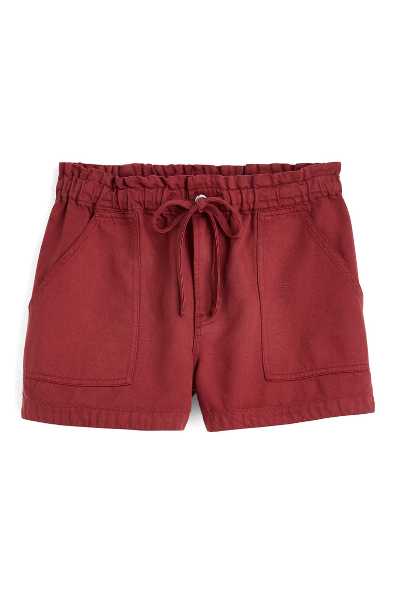 Pull-On Airy Denim Utility Shorts, Alternate, color, DUSTY MERLOT