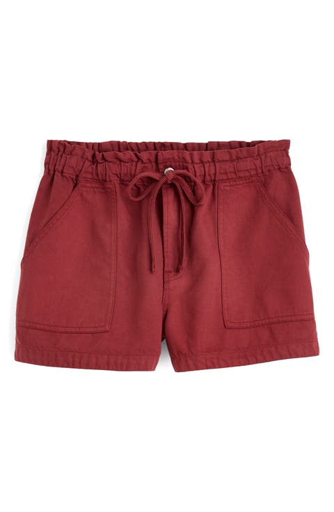 Pull-On Airy Denim Utility Shorts