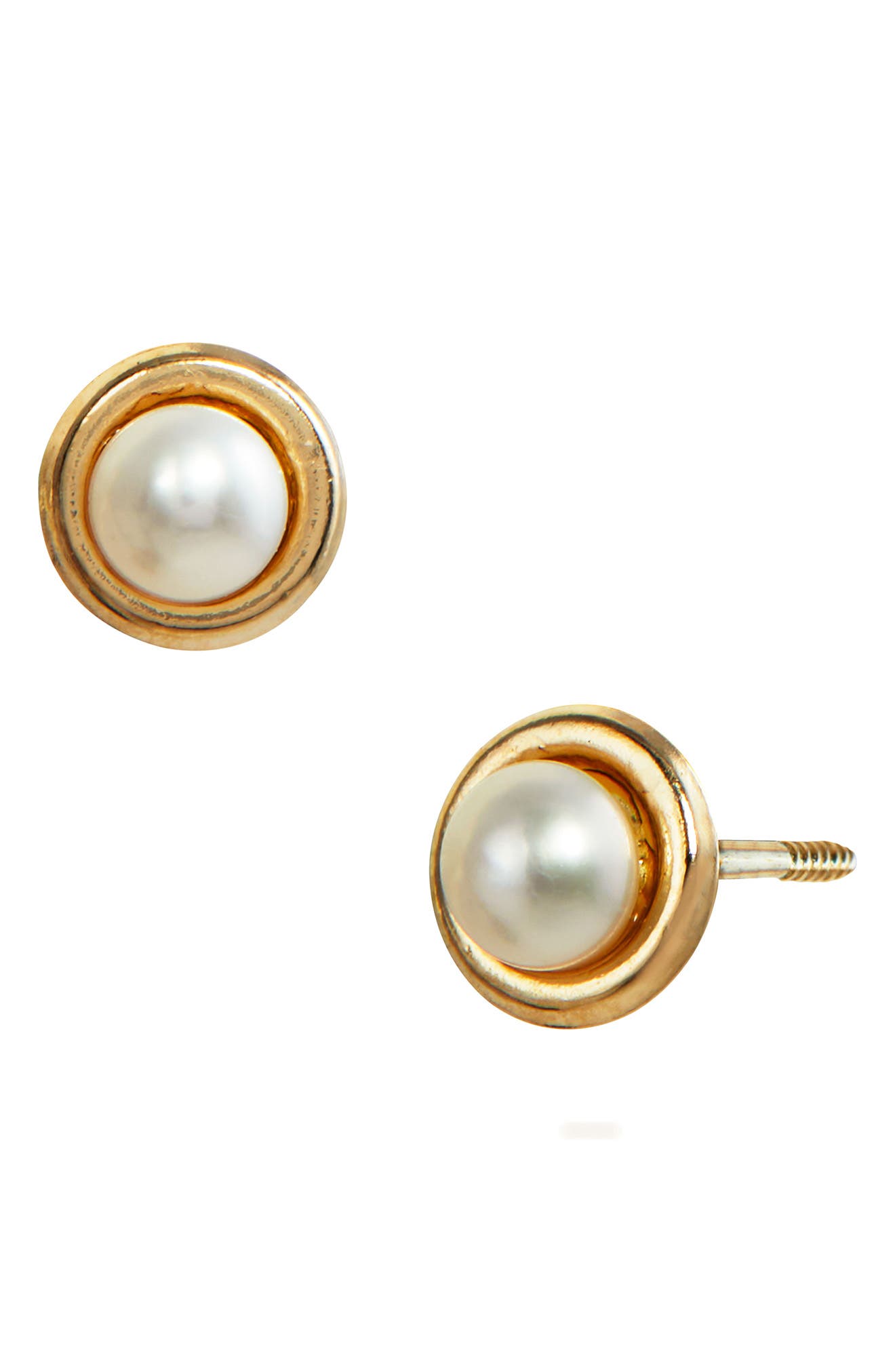 SAVVY CIE JEWELS 14K Gold & Cultured Freshwater Pearl Stud Earrings