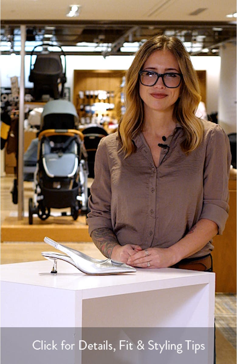 lover metallic leather slingback pump, sales video thumbnail