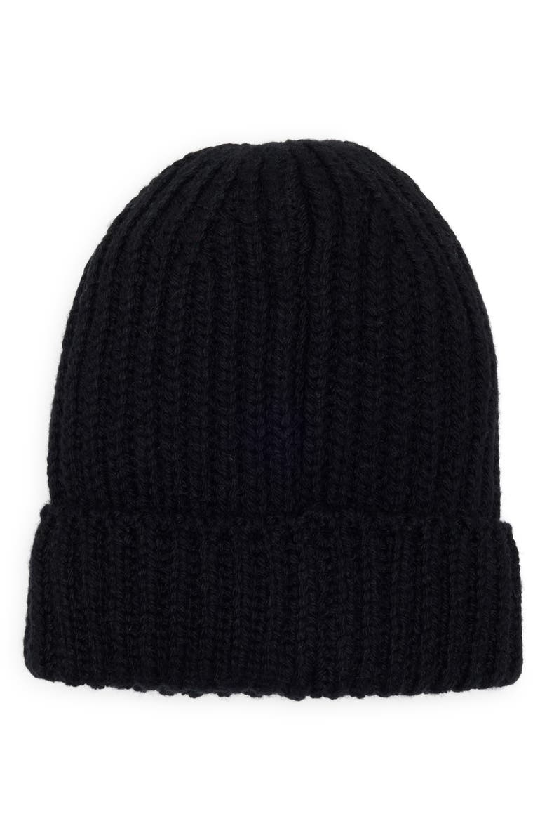 Cole Haan Chunky Knit Cuffed Beanie, Alternate, color, Caviar